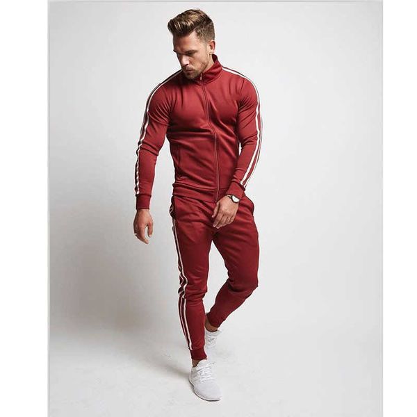 

and spring men's tracksuits autumn youth running casual sportswear set, Gray