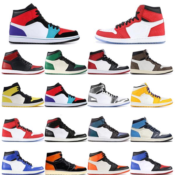 

2021 classic 1 1s high basketball shoes women multi color yellow toe game royal shattered backboard mens trainers sports sneakers