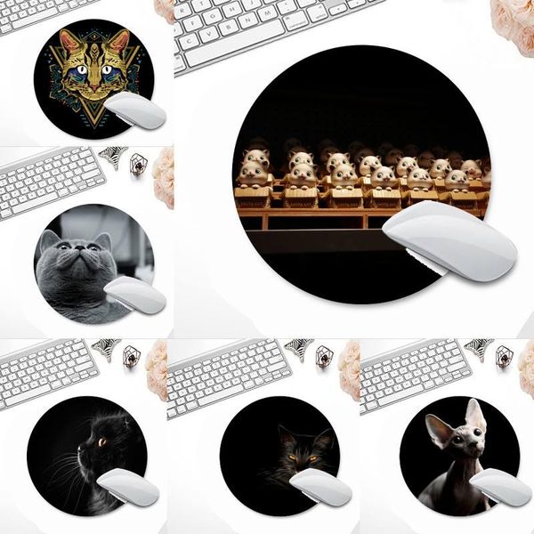 

mouse pads & wrist rests cat gamer play mats mousepad desk table protect game office work round mat pad xl non-slip lapcushion