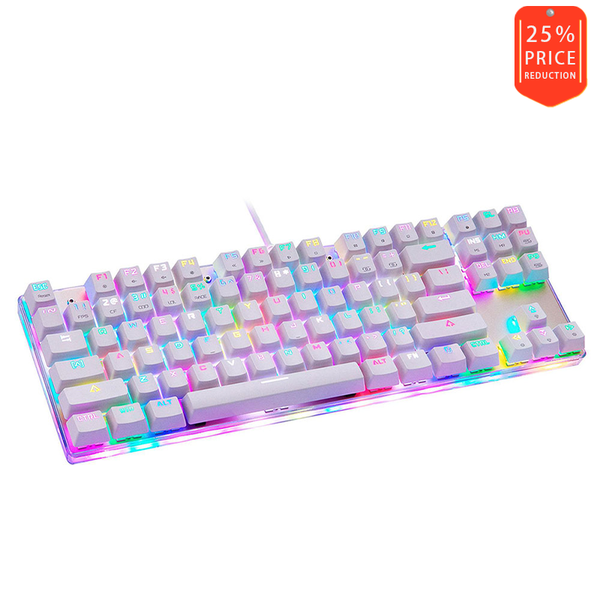 

keyboards motospeed k87s rgb nkro mechanical gaming keyboard - white with usb cable 87 key backlight suitable for gamer computers