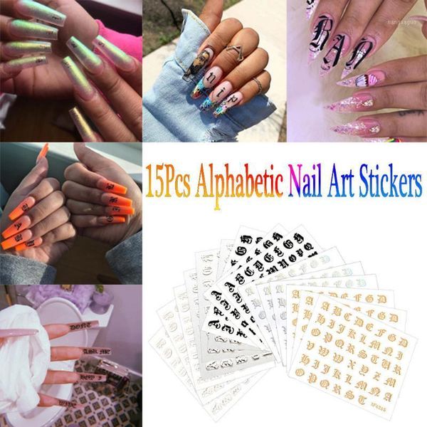 

nail art stickers letter reflections tape adhesive foils diy decoration adhesive1, Black