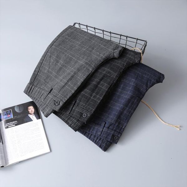

stretch plaid casual autumn women pant spring summer business trousers mens straight pant,1950, Black