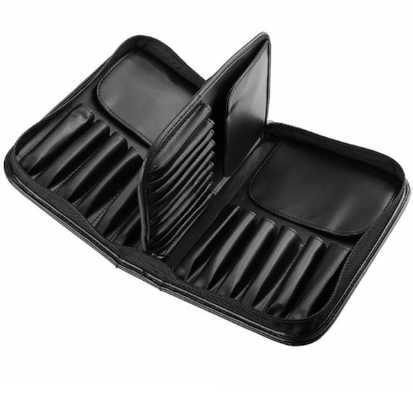 

large-capacity makeup brush zipper bag pu leather multifunction easy to carry durable beauty products storage tools cosmetic bags & cases