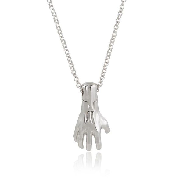 

pendant necklaces anqier fashion hip hop power hand shape necklace for women man 925 sterling silver couples choker party gifts