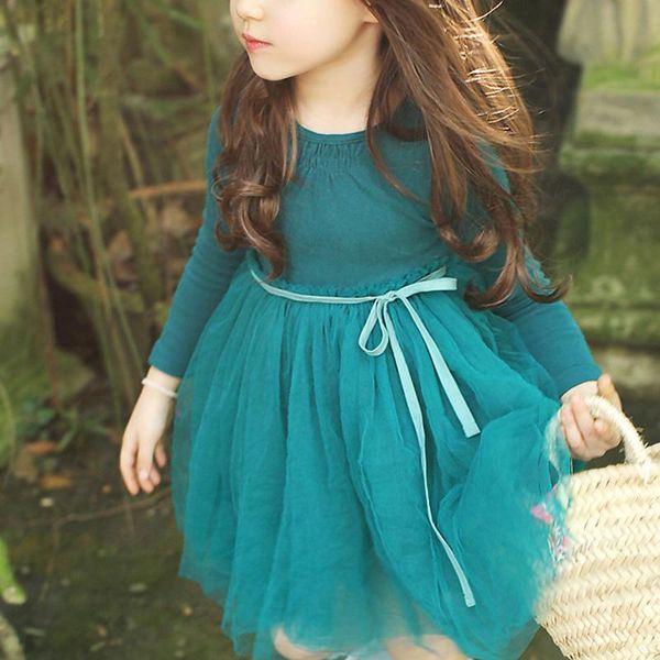 

girl's dresses 2021 baby girls autumn blue white cute dress long sleeve clothes elegant mesh animal children casual comfort for kids te, Red;yellow