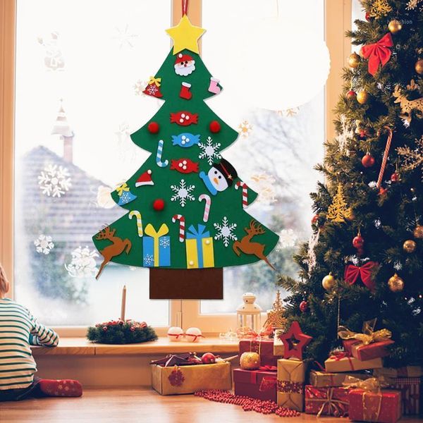 

christmas decorations diy felt tree - includes 33 removable hanging ornaments with
