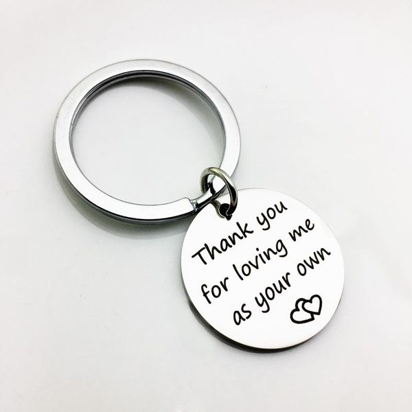 

keychains custom fashion keyring gifts engraved thank you for loving me as yourown keychain couples boyfriend girlfriend jewelry key chain, Silver