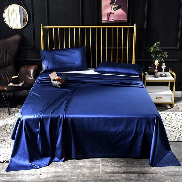 

sheets & sets 30egyptian cotton luxury 600tc blue color bed sheet case bedsheet flat bedding home textil