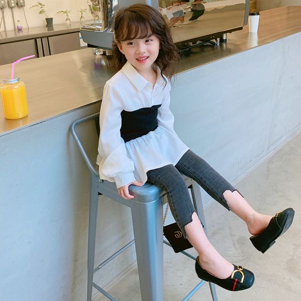 

girls shirt mori ladys shirt long shirt dress autumn new childrens clothing girls ruffle, Red;yellow