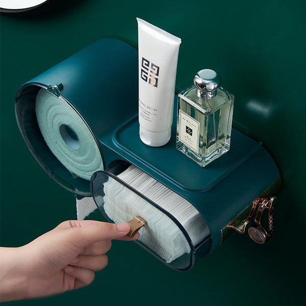 

toilet paper holders punch-wall-mounted holder waterproof bathroom tissue box storage household goods accessories