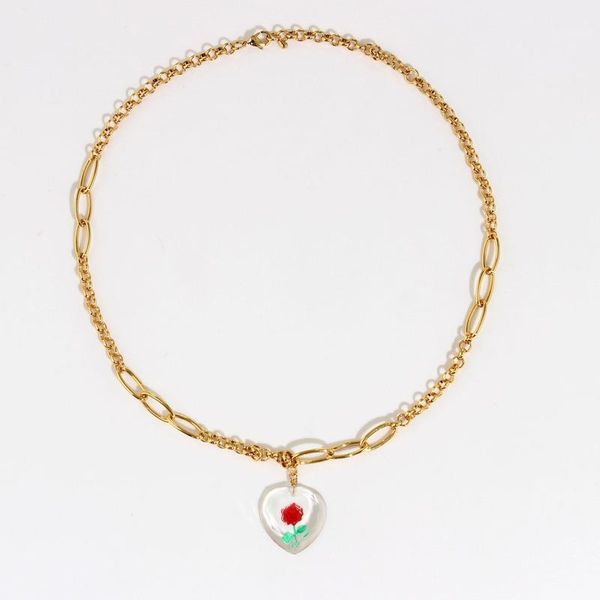 

pendant necklaces europe and the united states 2021 love rose necklace, Silver