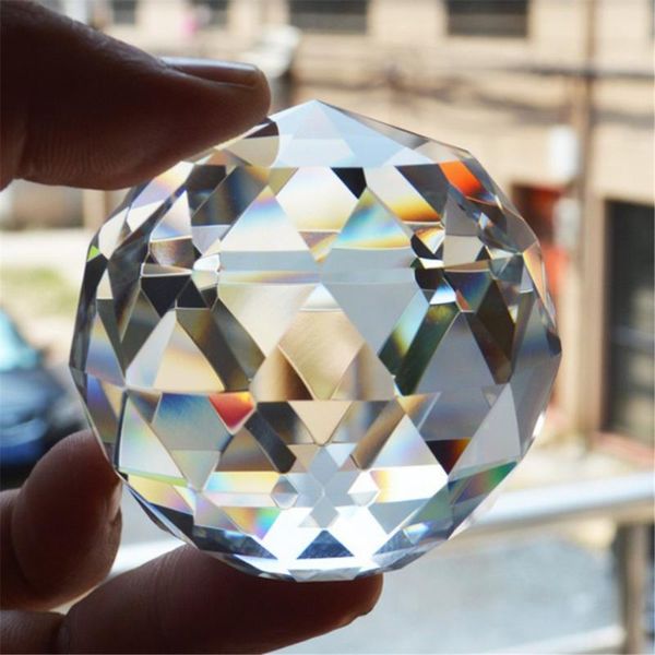 

novelty items 25/30/40mm clear crystal sphere faceted gazing ball prisms sun catcher rainbow