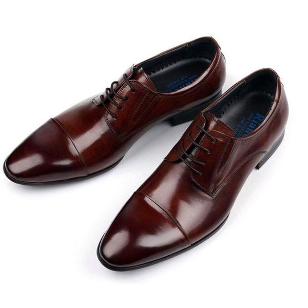 

dress shoes handmade mens wingtip oxfords genuine leather classic wedding men business formal office for g66, Black