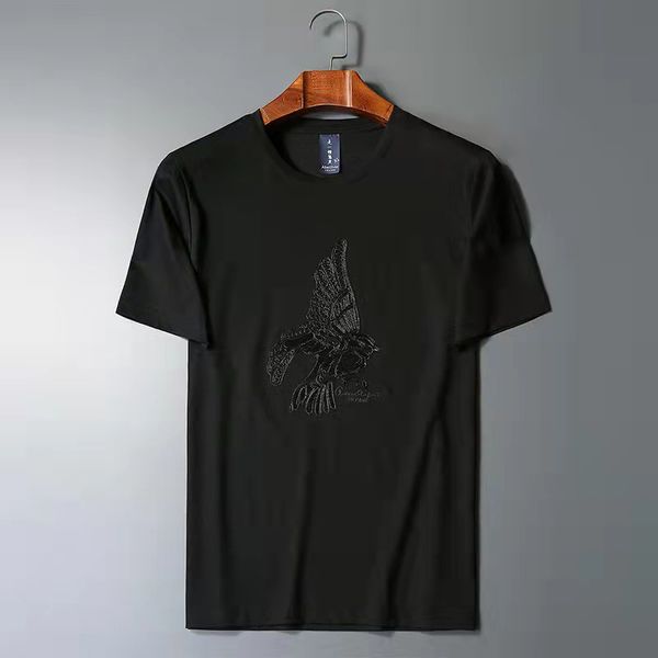 

men's t-shirts designer summer short sleeved eagle embroidery original cotton bottoming couple luxury fashion high grade embroidery qua, White;black