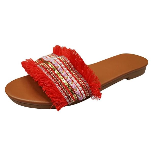 

sandals woman woven flat bottom suede low-heeled round toe cloth female large size trend honorable summer women, Black