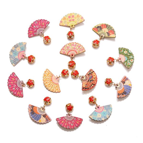 

hefeng fan bell clip cs hanfu hairpin wooden hair ornament, White;golden