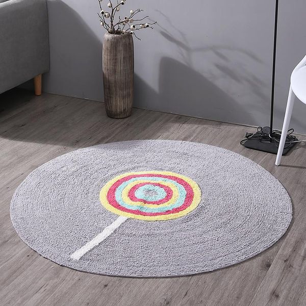 

candy print rug nordic soft cotton rugs baby pet activity carpet play mat area kids bedroom nursery decor pink gray carpets