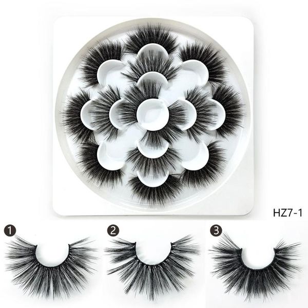 

false eyelashes 7 pairs 3d mink lashes natural/thick long eye wispy makeup beauty extension tools