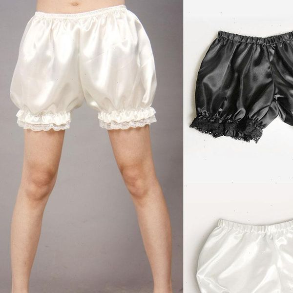 

anti exposure women shorts lolita cosplay lace bubble bloomer under elastic lantern black white wholesale 25, White;black