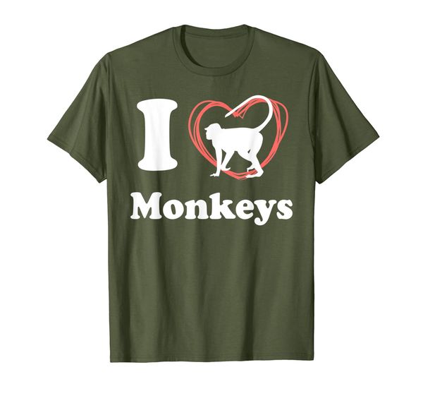 

i love monkeys t-shirt, White;black