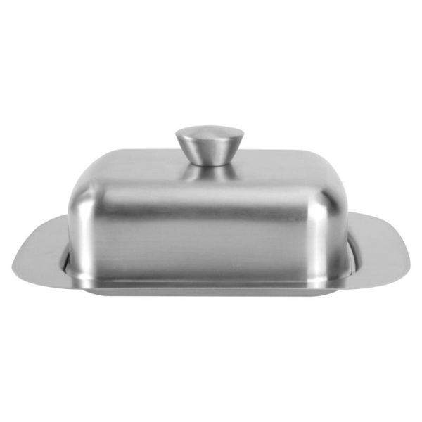 

dishes & plates 1pc safe butter dish storage box container (silver)