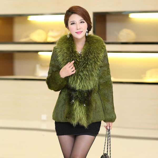 

large natural raccoon dog fur collar women's whole skin real jackets women adjustable sashes slim waist coats & faux, Black