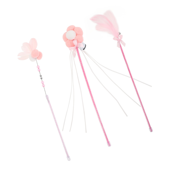 

cat toys 3pcs interactive plaything pet teaser wand funny
