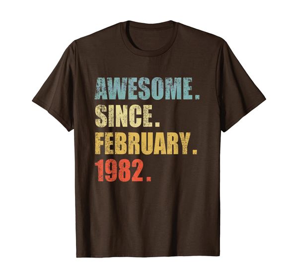 

awesome since february 1982 shirt 38 birthday gift t-shirt, White;black