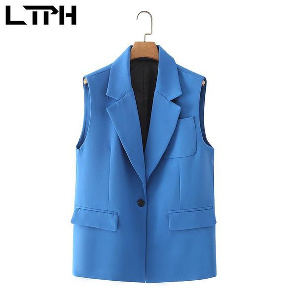 

fashion vests women korean style solid blazer waistcoat sleeveless single button vintage all-match jackets 2021 spring women's suits &, White;black