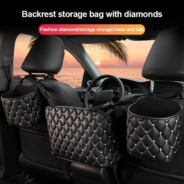 

bag organizer auto stowing tidying interior accessories supplies car rear seat back storage multi hanging pocket trunk decorations