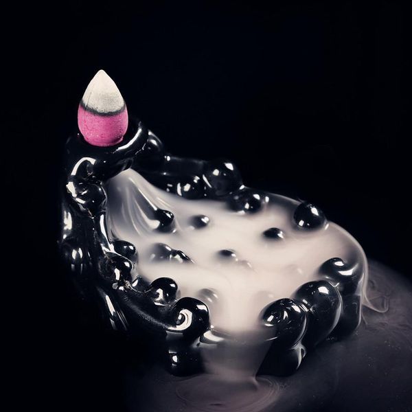 

fragrance lamps backflow incense burner smoke waterfall holder ceramic mountain river handicraft censer
