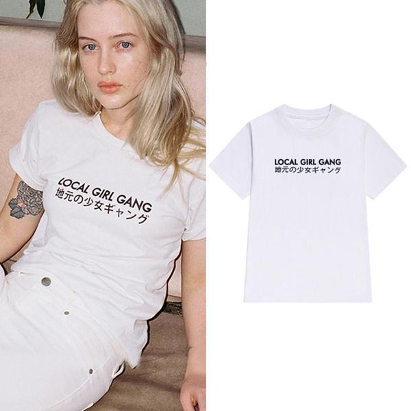 

women's t-shirt sugarbaby local girl gang short sleeve fashion crew neck shirt feminist feminism drop ship, White