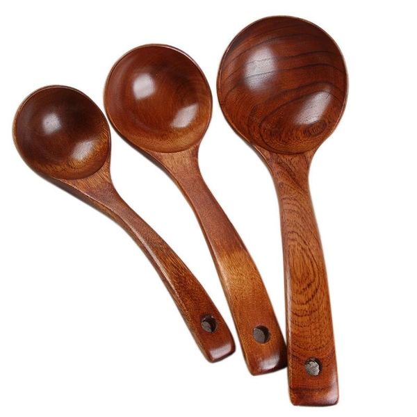 

natural solid wood spoon dark wooden pot spoons