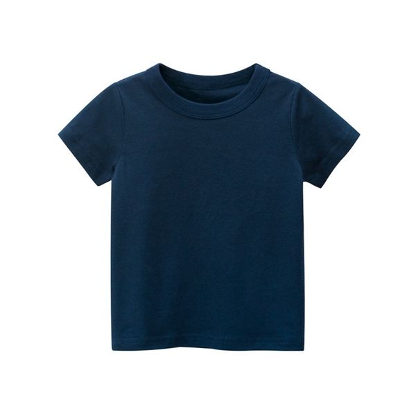 

summer kids short sleeve cotton tshirts fashion casual boy's girl t-shirts 210724, Blue