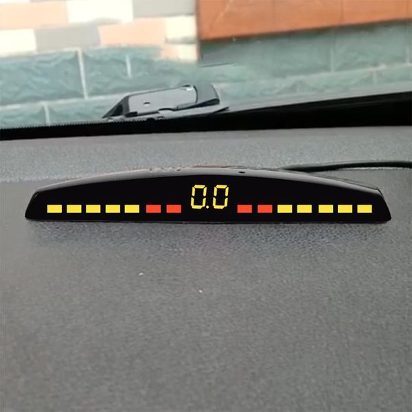 

universal reverse backup radar monitor system with 4 sensors car led parking sensor auto detector parktronic rear view cameras&