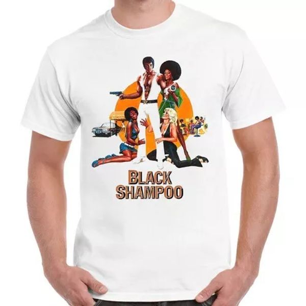 

black shampoo 70s movie action film poster retro t shirt 1352, White;black