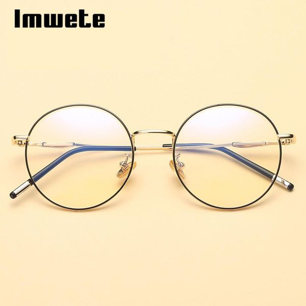 

fashion sunglasses frames imwete big round anti-blue light men women glasses frame high-definition resin lense ultra-light working protectio, Black