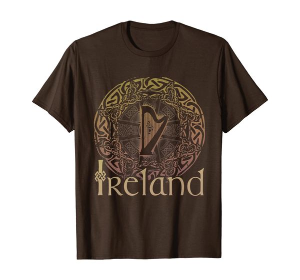 

celtic irish gaelic harp circle knot ireland st.paddy's day t-shirt, White;black
