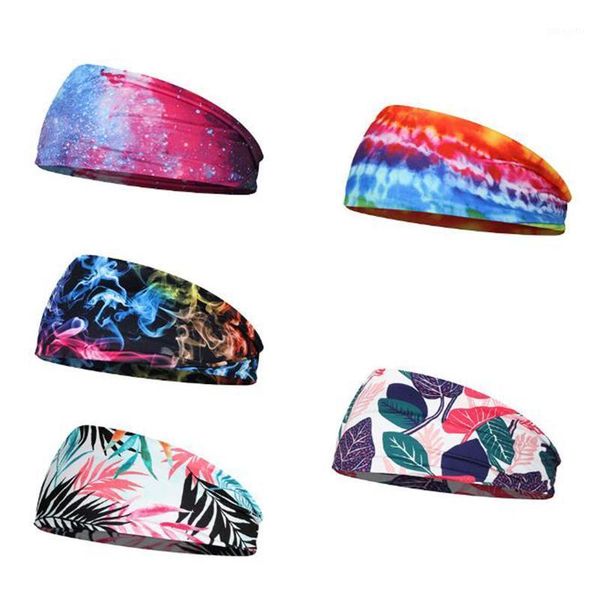 

women headpiece stretch 2021 turban hair accessories headwear run bandage print bands gym headbands running wide headwrap jogger1