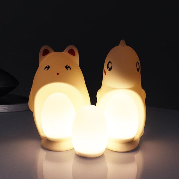 

table lamp dinosaur egg night light for bedroom bedside children's room soft silica gel usb rechargeable desk decor lamps