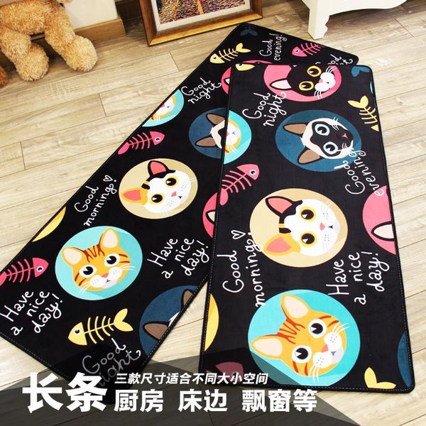 

carpets paysota cat and fish kitchen mat strip room carpet window rug bibulous antiskid korean cartoon mats