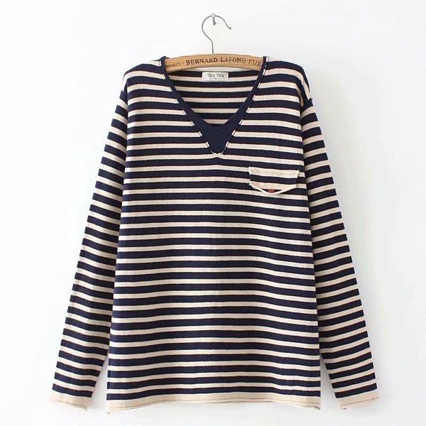 

plus size t-shirt 2xl-4xl women's knitted sweaters long sleeved casual striped spring autumn muslimah pullovers, Black