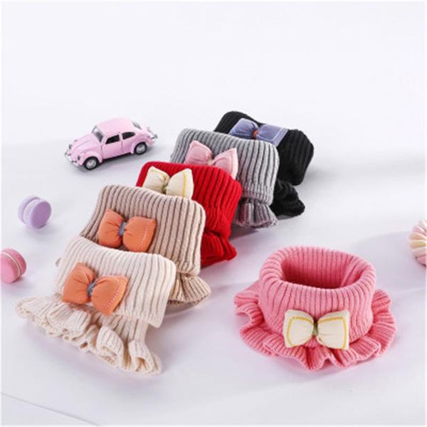 

scarves autumn and winter children warm wool scarf cartoon animal lace boys girls knitted neck cover d4069, Blue;gray