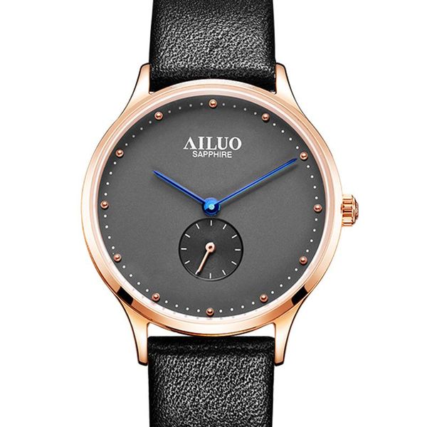 

wristwatches france ailuo couple's watches japan miyota quartz movement women ultra-thin a7607w, Slivery;brown