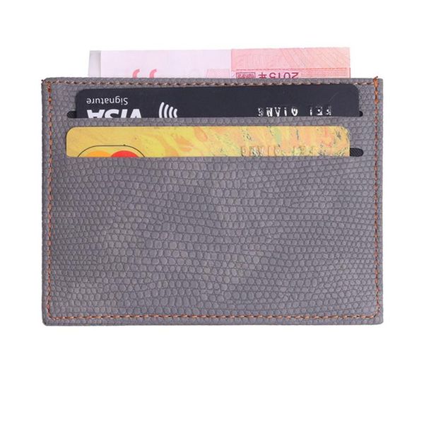 

card holders thin mini holder lizard pattern leather bank business id bag wallet case for men women travel accessories, Brown;gray