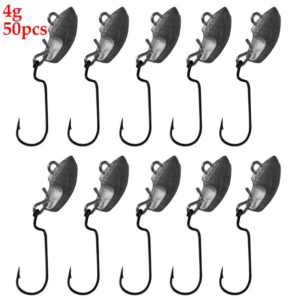 

fishing accessories 50pcs baits crank hook deep water universal tool accessory portable lead head counterweight soft lure mini tackle carp