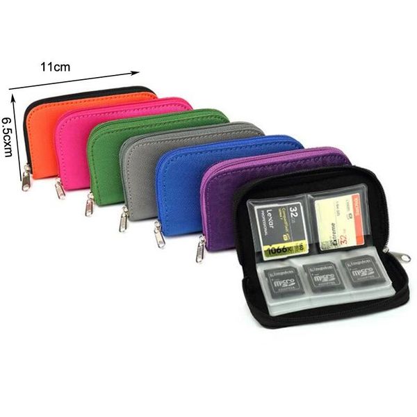 

card holders 22 slots waterproof memory storage bag wallet case id holder sd micro camera phone protector pouch 2021, Brown;gray