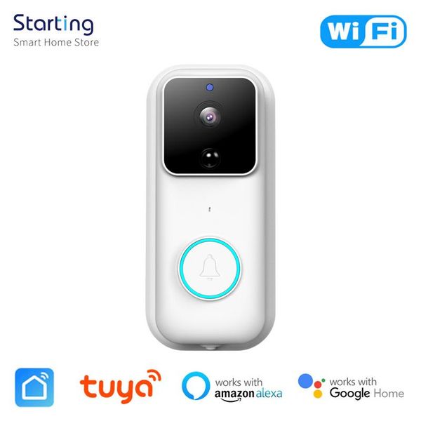 

tuya wifi smart video doorbell phone door ring intercom security camera bell home voice support alexa google doorbells