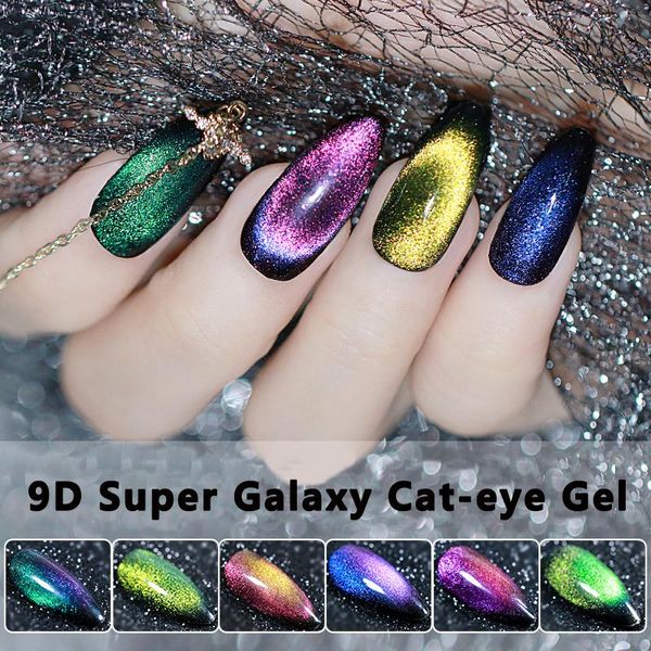 

nail gel star tree 2pcs 9d super galaxy cat-eye magnet varnishes soak off uv led shimmer magnetic lacquers shiny beauty design polish, Red;pink