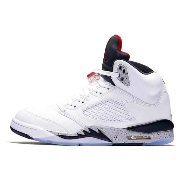 

2021 5s basketball shoes jumpman 5 white cement oregon og fire red comfortable outdoor sports sneakers trainers size 40-47
